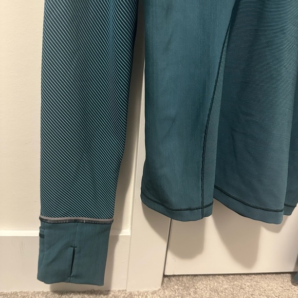 Lululemon Teal Ribbed Running Half Zip Sweater Jacket Size 8 Women’s - Picture 3 of 14